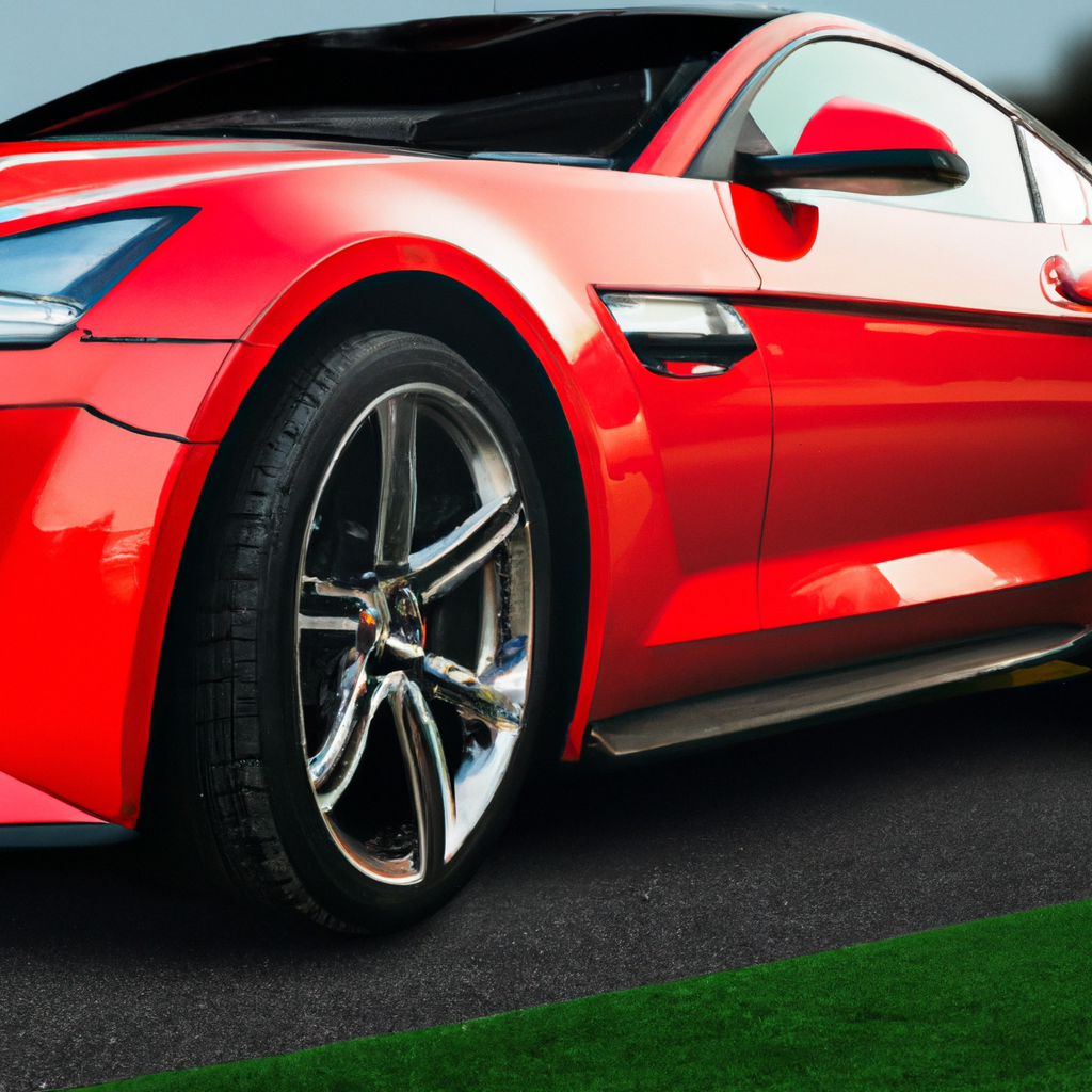 Red Sports Car Side Profile with Alloy Wheels