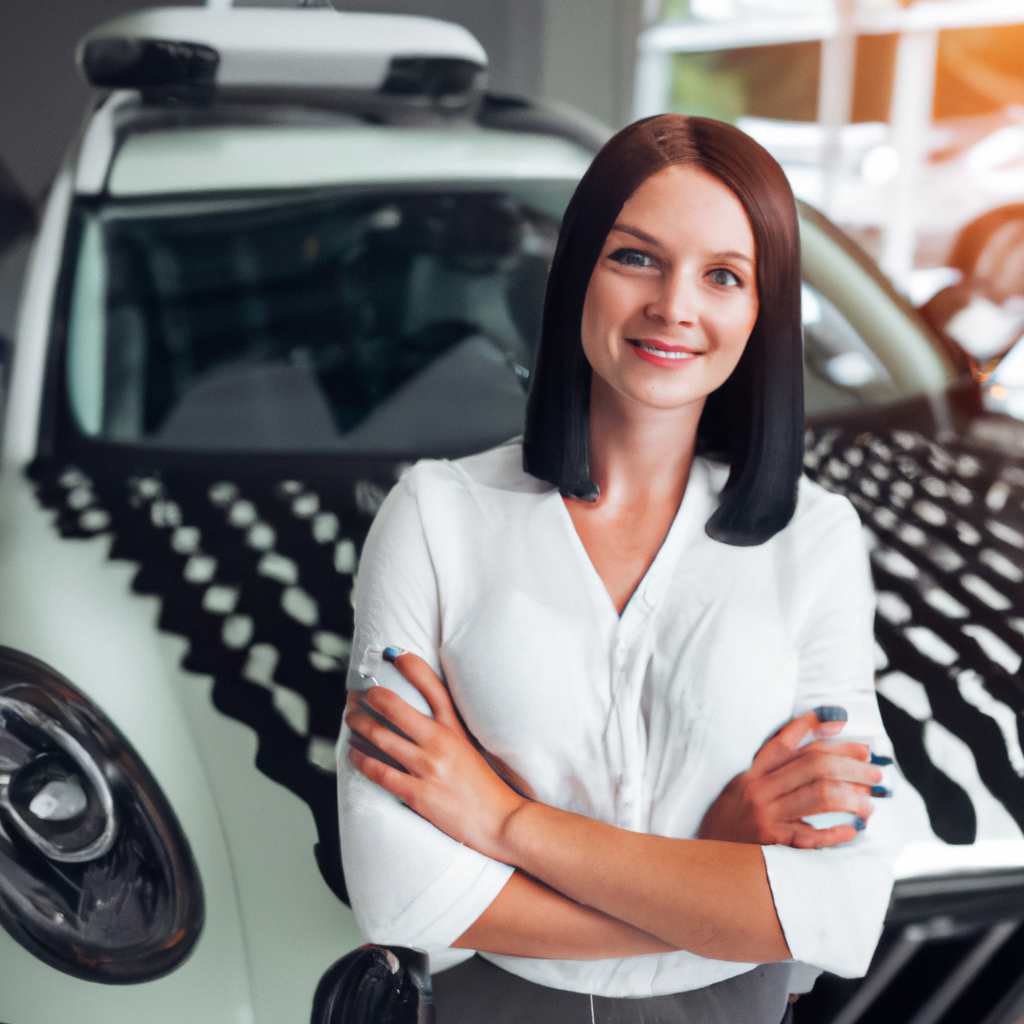 Satisfied Client Jana from Brno Smiling near her Vehicle